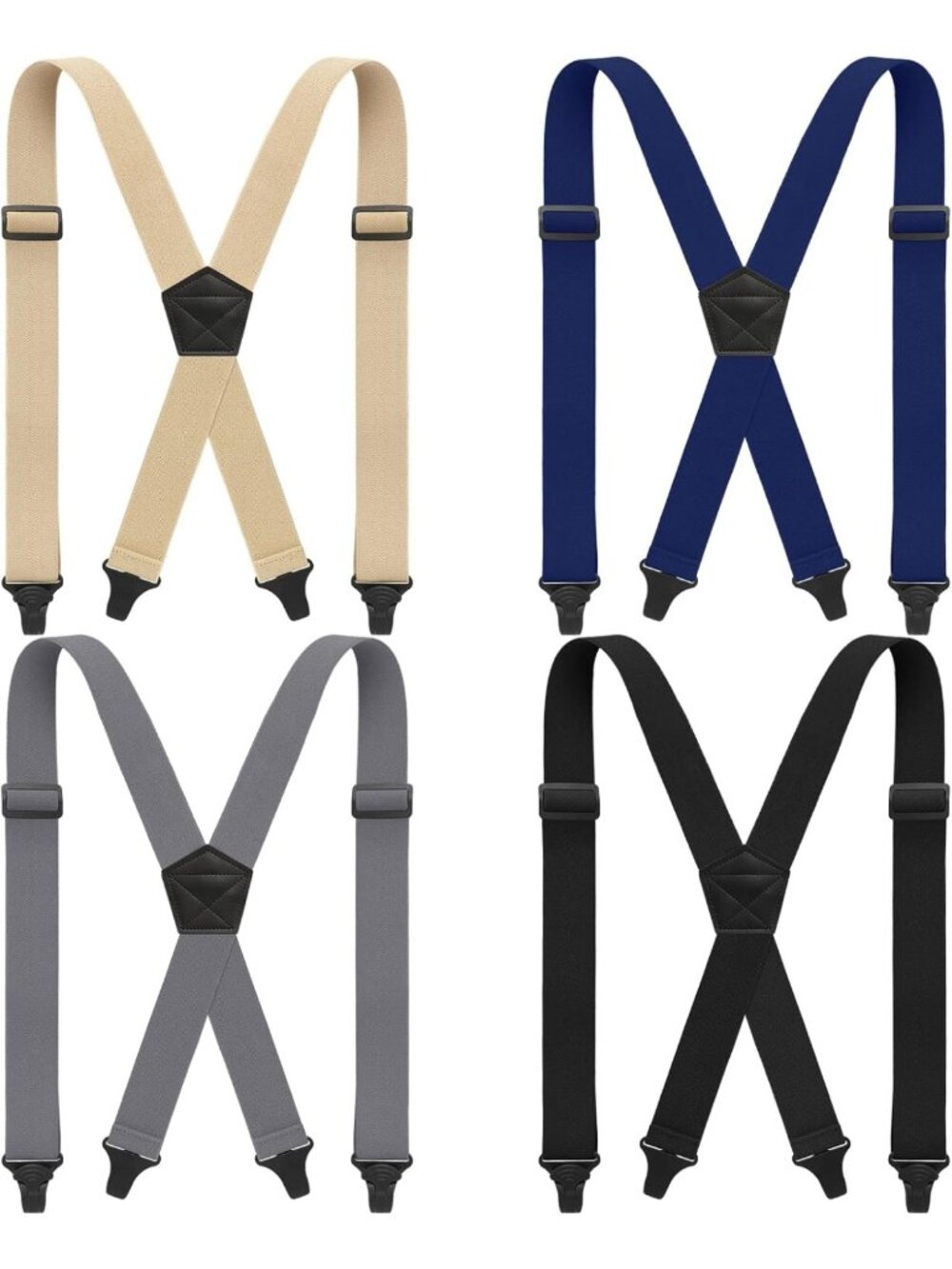 4 Pcs Heavy Duty X-Back Hidden Suspenders for Men | Adjustable Invisible Belt